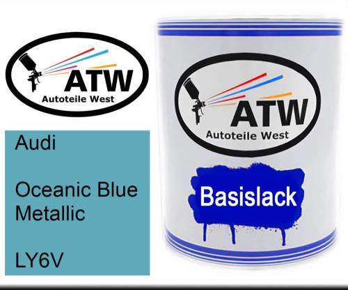 Audi, Oceanic Blue Metallic, LY6V: 1L Lackdose, von ATW Autoteile West.